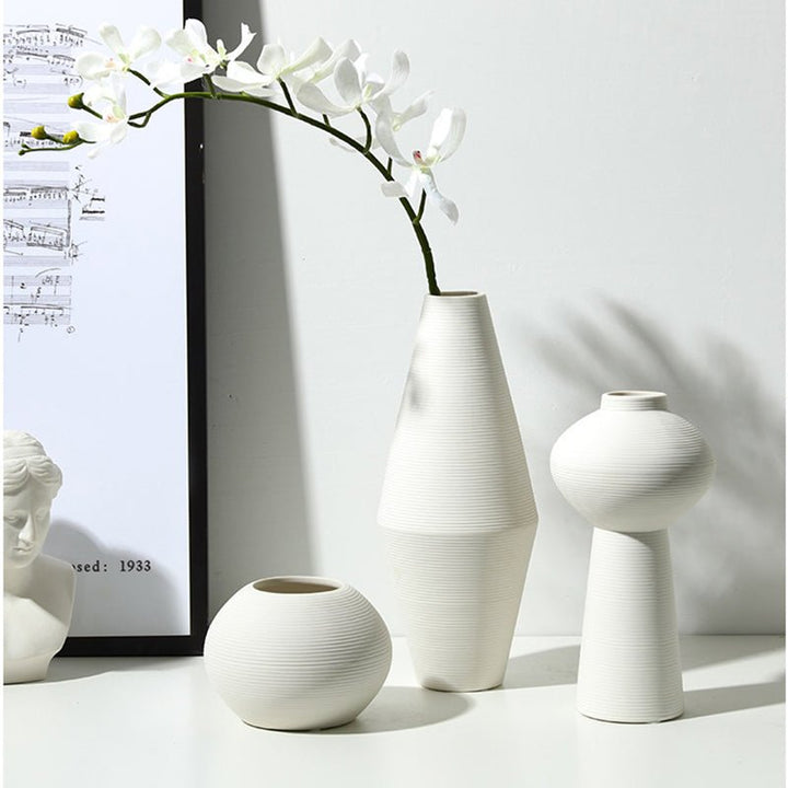 Textured Janpanese White Ceramic Vase Collection – Porcelain Bud Vase - Tiny Porcelain