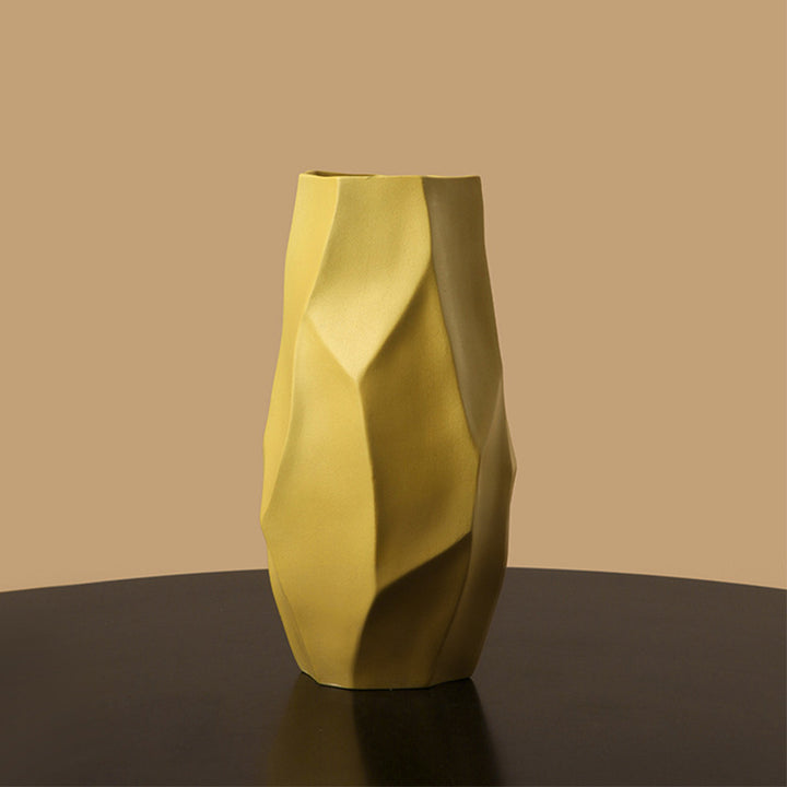 12" Ripple Shaped Ceramic Vase Decortive Floral Vase